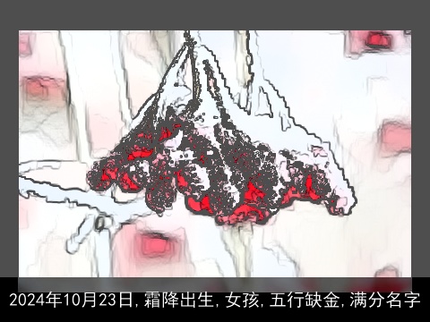 2024年10月23日,霜降出生,女孩,五行缺金,满分名字