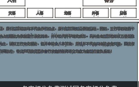 名字打分免费测试网名字打分免费