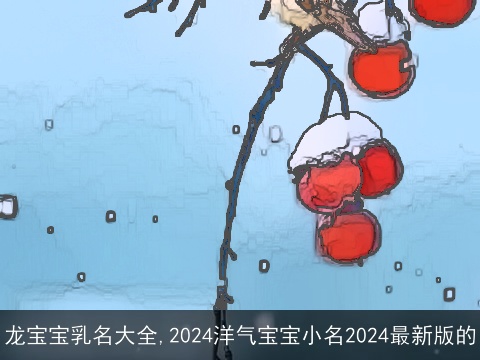 龙宝宝乳名大全,2024洋气宝宝小名2024最新版的