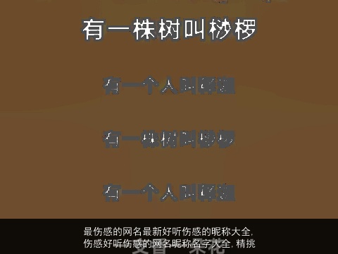 最伤感的网名最新好听伤感的昵称大全,伤感好听伤感的网名昵称名字大全,精挑