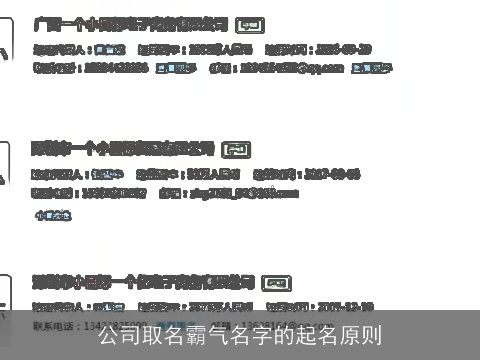 公司取名霸气名字的起名原则