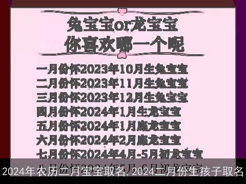 2024年农历二月宝宝取名,2024二月份生孩子取名