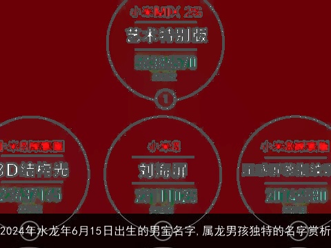 2024年水龙年6月15日出生的男宝名字,属龙男孩独特的名字赏析