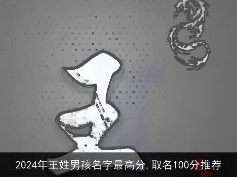 2024年王姓男孩名字最高分,取名100分推荐