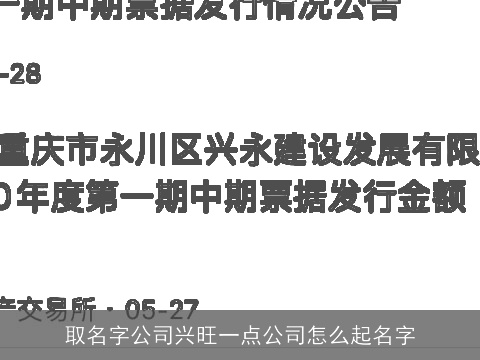 取名字公司兴旺一点公司怎么起名字