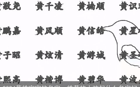 2024黄姓宝宝的名字，姓黄的小孩起什么名字好