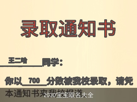 2030宝宝取名大全