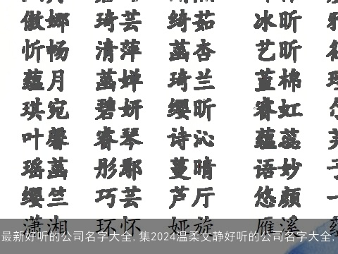 最新好听的公司名字大全,集2024温柔文静好听的公司名字大全,