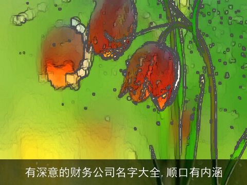 有深意的财务公司名字大全,顺口有内涵