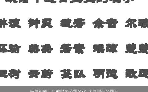 简单朗朗上口的财务公司名称 大气财务公司名字大全,二字2024 简单大气的公司公司名