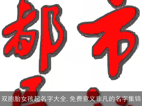 双胞胎女孩起名字大全,免费意义非凡的名字集锦