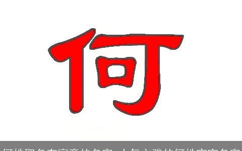 何姓取名有寓意的名字,大气文雅的何姓宝宝名字