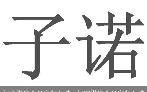 何子诺这个名字怎么样，何宇诺这个名字怎么样