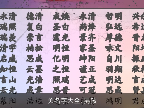 关名字大全,男孩