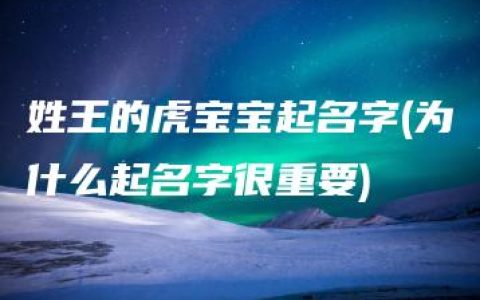 姓王的虎宝宝起名字(为什么起名字很重要)