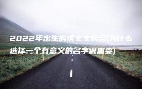 2022年出生的虎宝宝起名(为什么选择一个有意义的名字很重要)