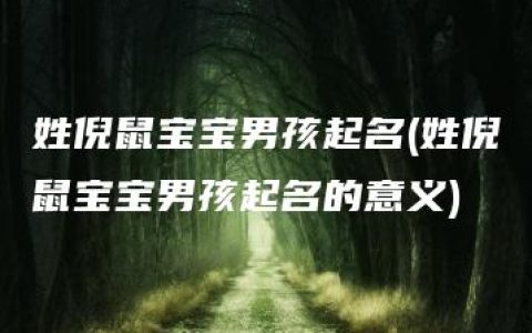 姓倪鼠宝宝男孩起名(姓倪鼠宝宝男孩起名的意义)