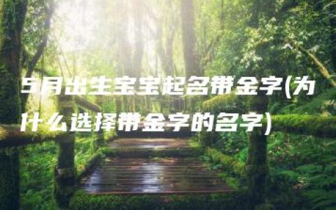 5月出生宝宝起名带金字(为什么选择带金字的名字)