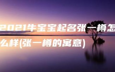 2021牛宝宝起名张一樽怎么样(张一樽的寓意)