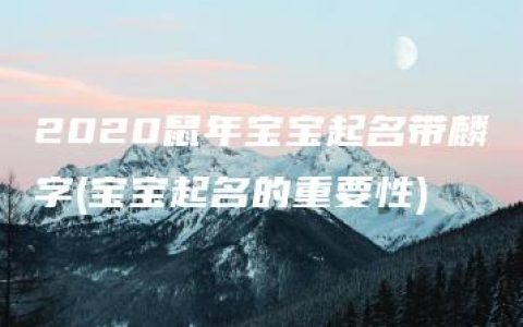 2020鼠年宝宝起名带麟字(宝宝起名的重要性)