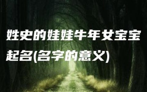 姓史的娃娃牛年女宝宝起名(名字的意义)