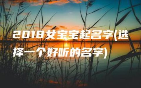 2018女宝宝起名字(选择一个好听的名字)