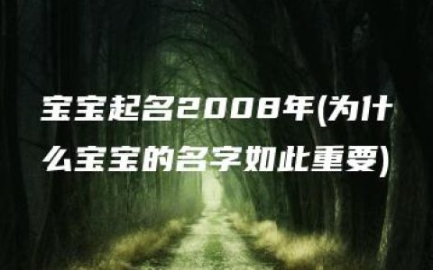 宝宝起名2008年(为什么宝宝的名字如此重要)