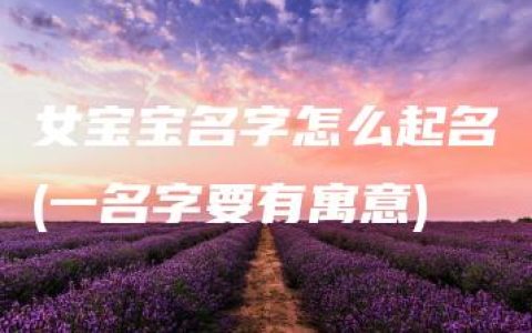 女宝宝名字怎么起名(一名字要有寓意)