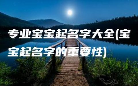 专业宝宝起名字大全(宝宝起名字的重要性)