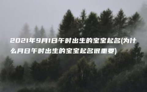 2021年9月1日午时出生的宝宝起名(为什么月日午时出生的宝宝起名很重要)