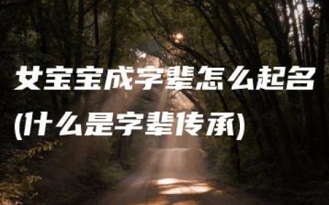 女宝宝成字辈怎么起名(什么是字辈传承)