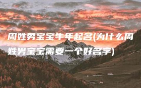 周姓男宝宝牛年起名(为什么周姓男宝宝需要一个好名字)