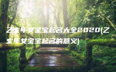 乙亥年女宝宝起名大全2020(乙亥年女宝宝起名的意义)