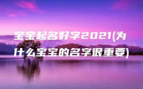 宝宝起名好字2021(为什么宝宝的名字很重要)