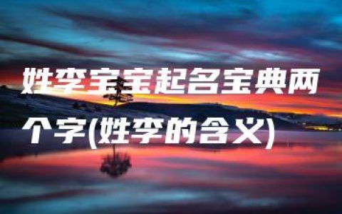 姓李宝宝起名宝典两个字(姓李的含义)