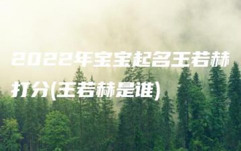 2022年宝宝起名王若赫打分(王若赫是谁)