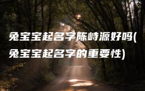 兔宝宝起名字陈峙源好吗(兔宝宝起名字的重要性)