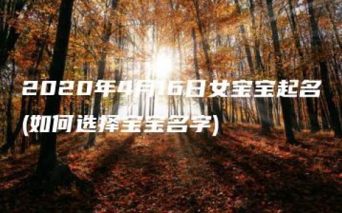 2020年4月16日女宝宝起名(如何选择宝宝名字)