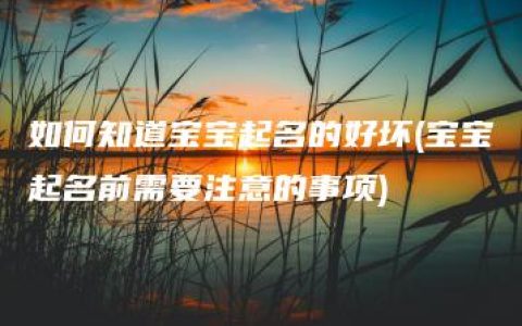 如何知道宝宝起名的好坏(宝宝起名前需要注意的事项)