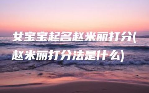 女宝宝起名赵米丽打分(赵米丽打分法是什么)