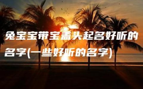 兔宝宝带宝盖头起名好听的名字(一些好听的名字)