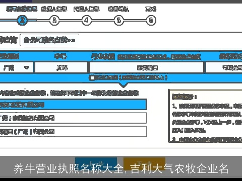 养牛营业执照名称大全,吉利大气农牧企业名