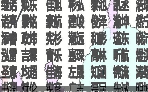 取名字大全,免费2024男孩子新颖有涵养的男孩名字