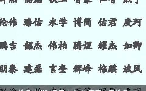 姓名林男孩名字大全,男宝宝单字姓名