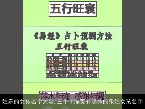 姓乐的女孩名字大全,三个字漂亮有涵养的乐姓女孩名字