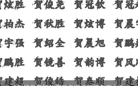 姓贺取名带钰的男孩名字姓贺取名字大全,