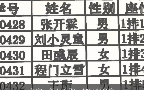 名字一般怎么取，如何起名字