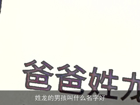 姓龙的男孩叫什么名字好