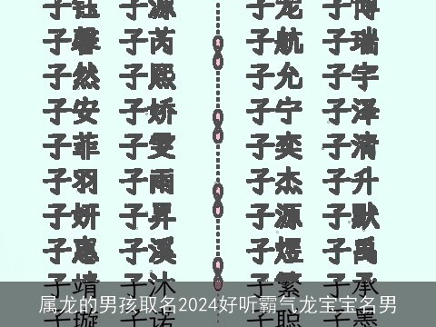 属龙的男孩取名2024好听霸气龙宝宝名男