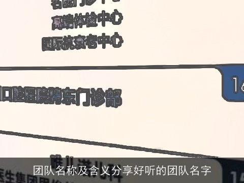 团队名称及含义分享好听的团队名字